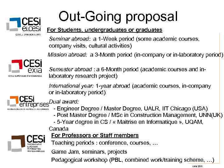  Out-Going proposal For Students, undergraduates or graduates Seminar abroad: a 1 -Week period