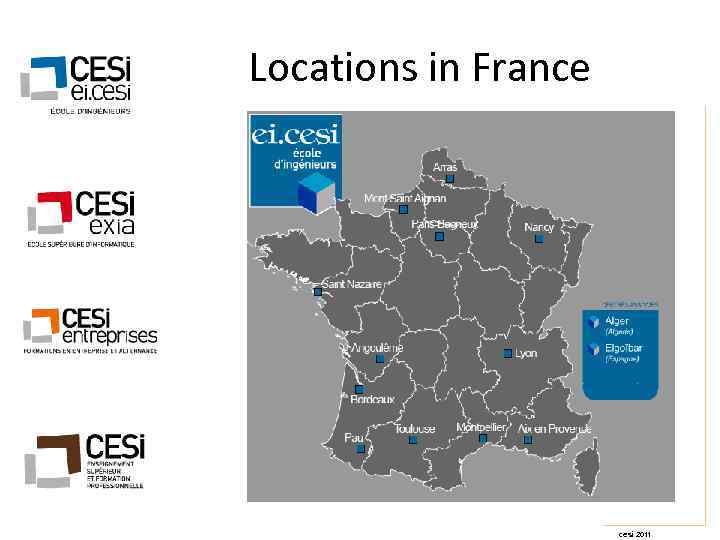 Locations in France cesi 2011 