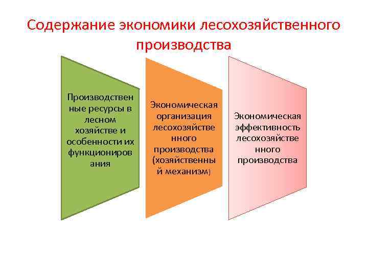 Содержание экономики лесохозяйственного производства Производствен ные ресурсы в Экономическая лесном организация Экономическая хозяйстве и