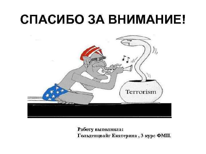 СПАСИБО ЗА ВНИМАНИЕ! Работу выполнила: Гольденцвайг Екатерина , 3 курс ФМП. СПАСИБО ЗА ВНИМАНИЕ! Работу выполнила: Гольденцвайг Екатерина , 3 курс ФМП.