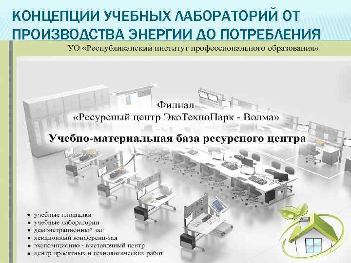 КОНЦЕПЦИИ УЧЕБНЫХ ЛАБОРАТОРИЙ ОТ ПРОИЗВОДСТВА ЭНЕРГИИ ДО ПОТРЕБЛЕНИЯ 
