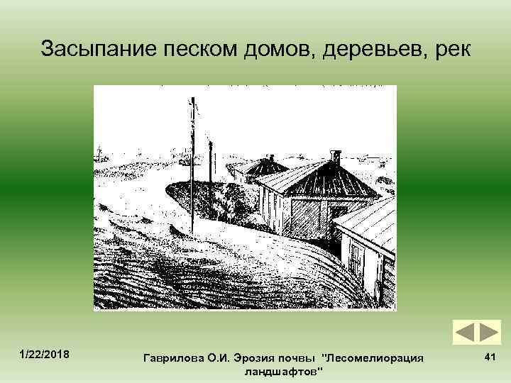   Засыпание песком домов, деревьев, рек 1/22/2018  Гаврилова О. И. Эрозия почвы