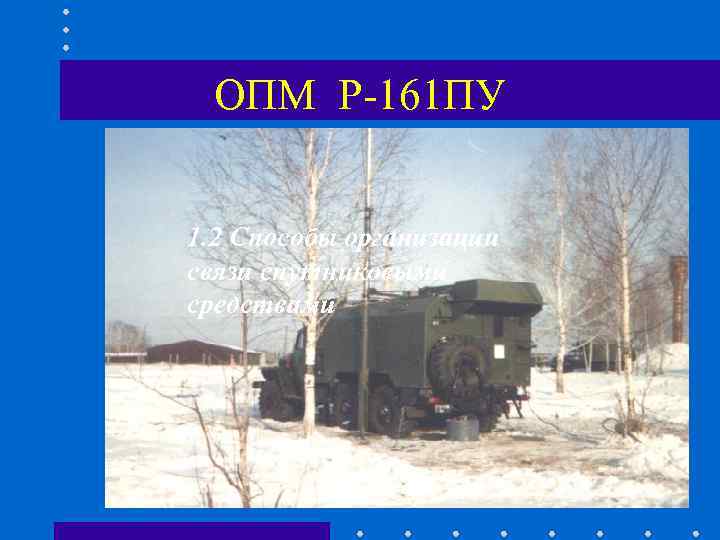 ОПМ Р-161 ПУ 1. 2 Способы организации связи спутниковыми средствами ОПМ Р-161 ПУ 1. 2 Способы организации связи спутниковыми средствами