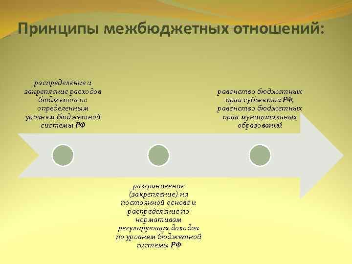 Принципы межбюджетных отношений: распределение и закрепление расходов равенство бюджетных бюджетов по прав субъектов РФ,