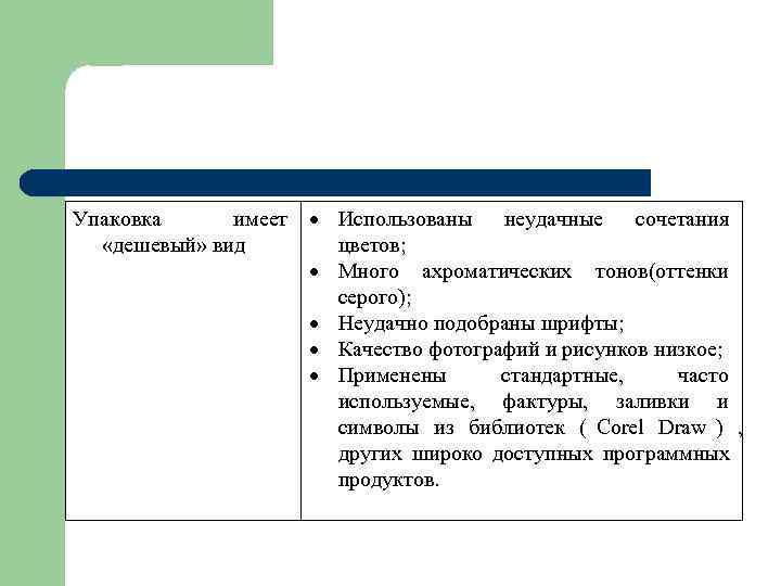 Цвет на упаковке  Цветовая гамма на упаковке имеет три типа  ответной реакции