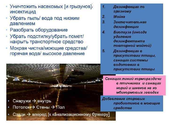  1. Дезинфекция по грязному 2. Мойка 3. Заключительная дезинфекция • Дезинфекция по грязному,