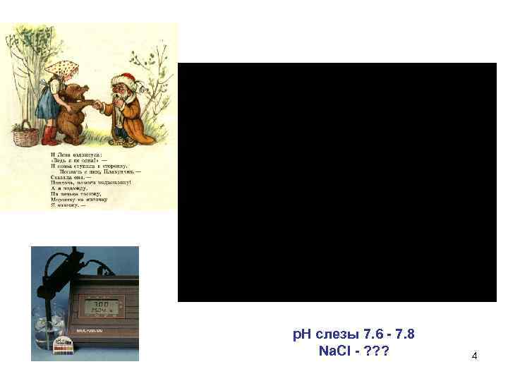 р. Н слезы 7. 6 - 7. 8  Na. Cl - ? ?