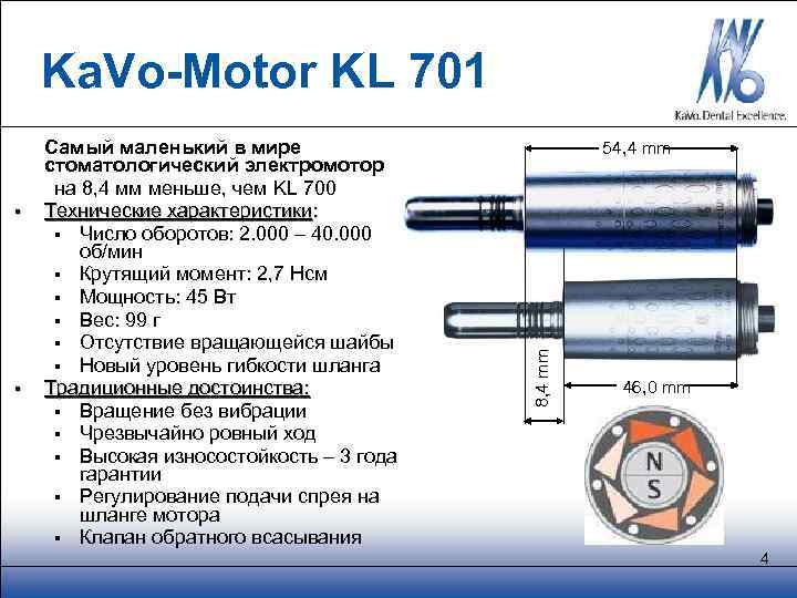  Ka. Vo-Motor KL 701 Самый маленький в мире 54, 4 mm стоматологический электромотор