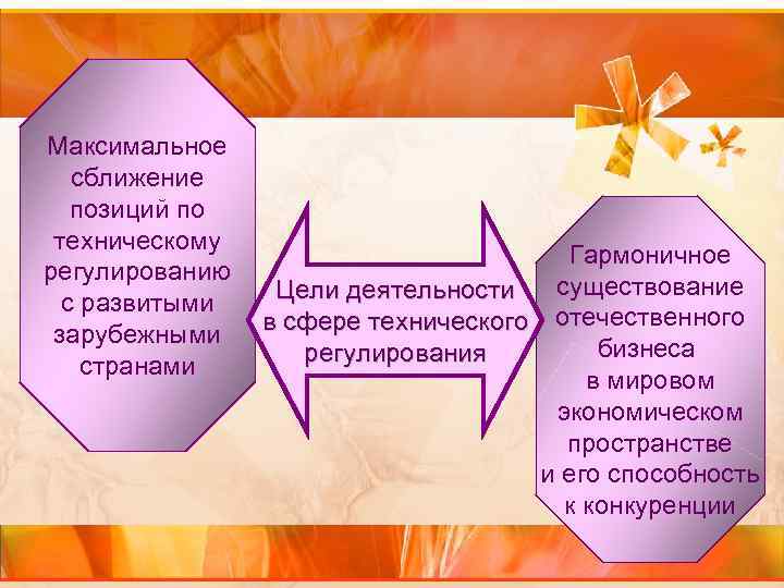 Максимальное сближение позиций по техническому Гармоничное регулированию Цели деятельности существование с развитыми зарубежными в