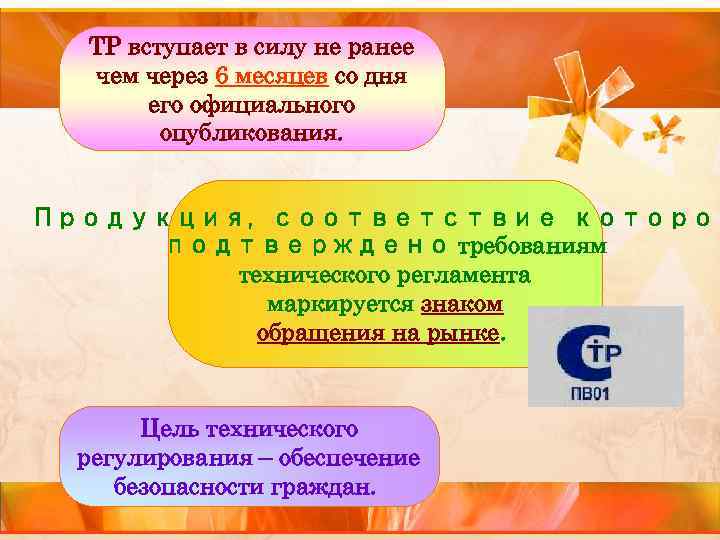  ТР вступает в силу не ранее чем через 6 месяцев со дня его