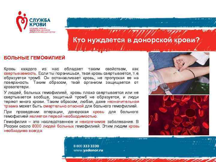        Кто нуждается в донорской крови?  БОЛЬНЫЕ
