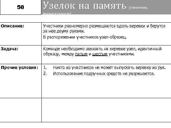  50   Узелок на память     (статичная,  