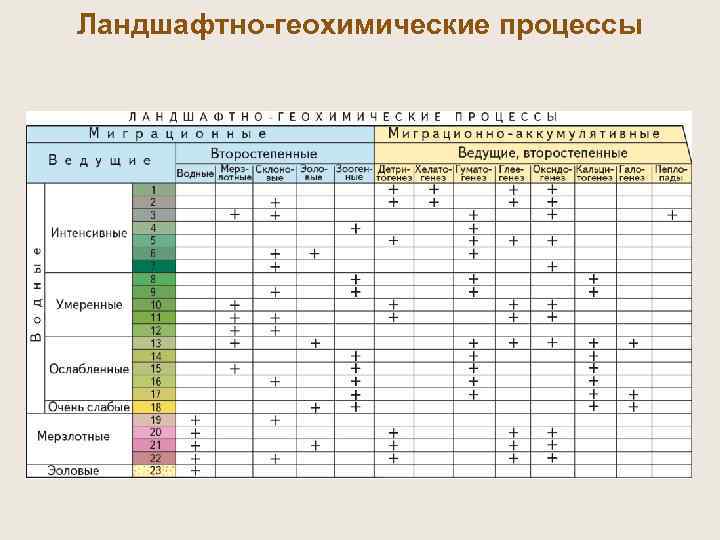 Ландшафтно-геохимические процессы 