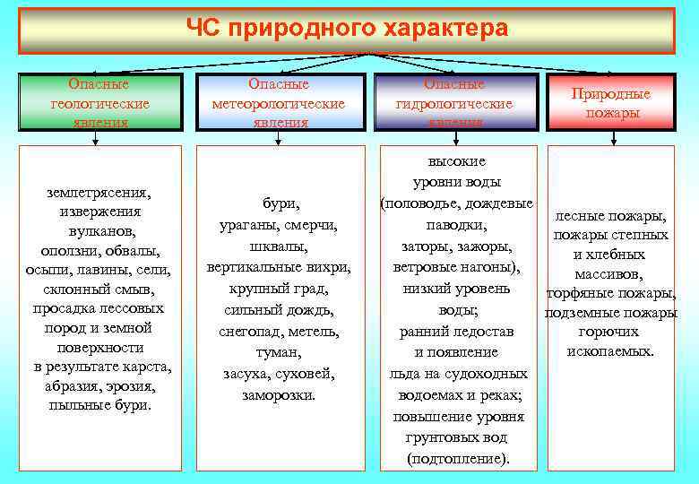  ЧС природного характера Опасные Природные геологические метеорологические гидрологические пожары явления высокие уровни воды