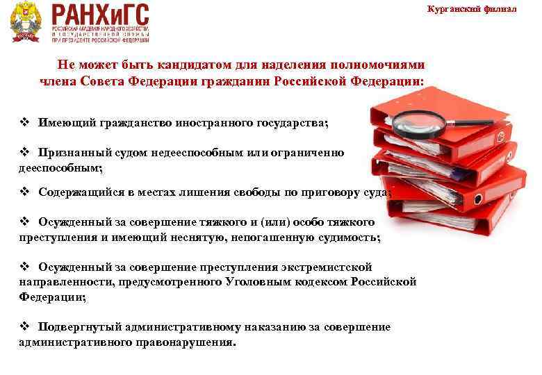       Курганский филиал   Не может быть кандидатом