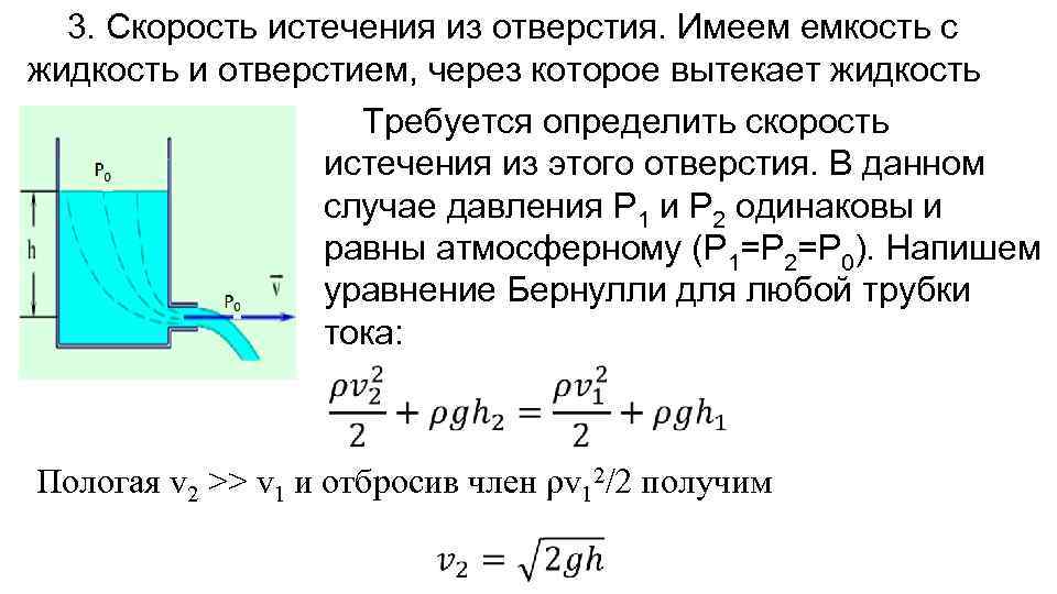 Коэффициент расхода жидкости через отверстие