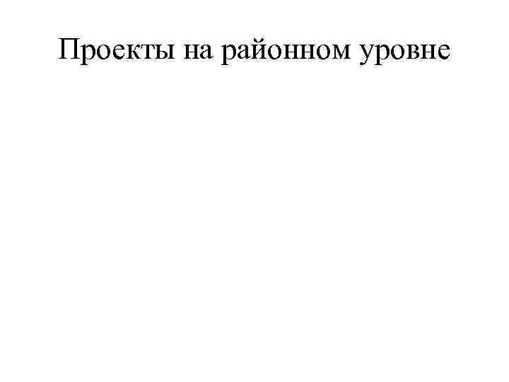 Проекты на районном уровне 