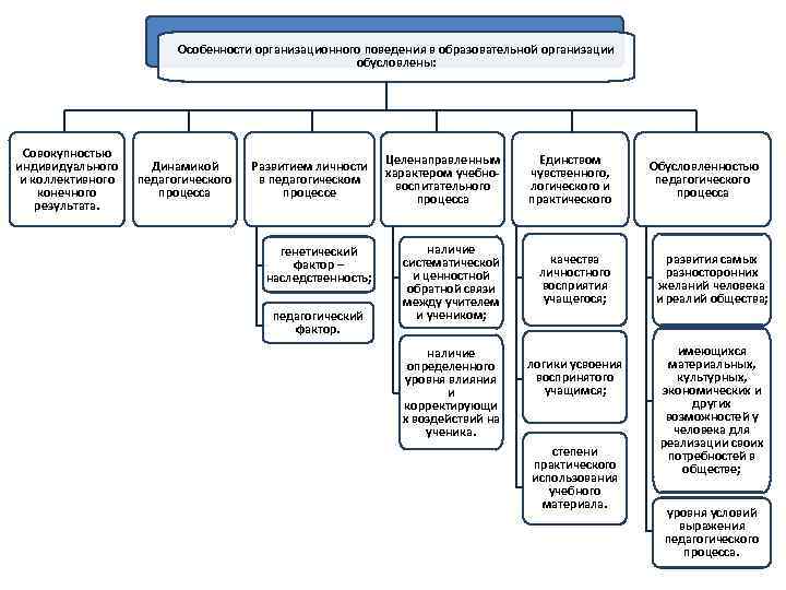  Особенности организационного поведения в образовательной организации обусловлены: Совокупностью Целенаправленным Единством индивидуального Динамикой Развитием