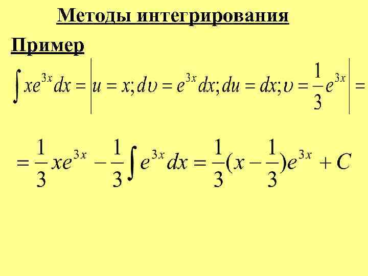  Методы интегрирования Пример 