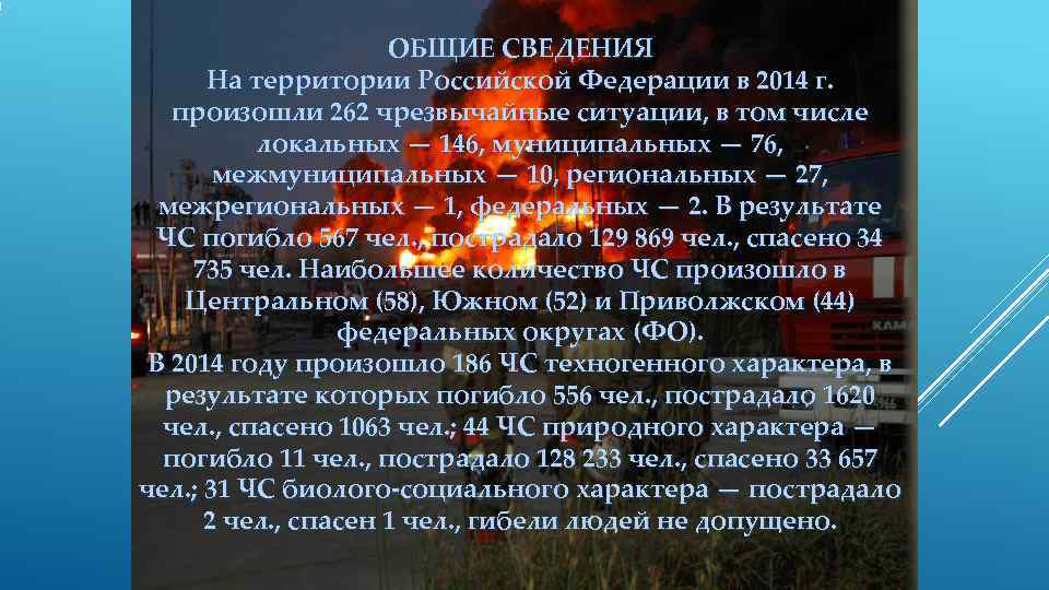      ОБЩИЕ СВЕДЕНИЯ  На территории Российской Федерации в 2014