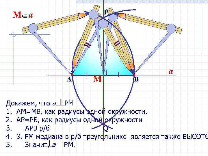  М a P a А М В Докажем, что а РМ 1. АМ=МВ,