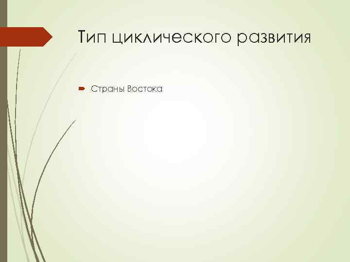 Тип циклического развития  Страны Востока 
