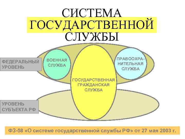  СИСТЕМА ГОСУДАРСТВЕННОЙ СЛУЖБЫ ВОЕННАЯ ПРАВООХРА- ФЕДЕРАЛЬНЫЙ НИТЕЛЬНАЯ СЛУЖБА УРОВЕНЬ СЛУЖБА ГОСУДАРСТВЕННАЯ ГРАЖДАНСКАЯ СЛУЖБА