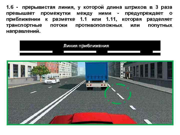 1. 6 - прерывистая линия, у которой длина штрихов в 3 раза превышает промежутки