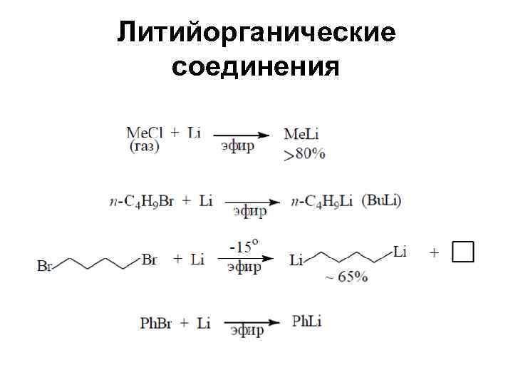 Литийорганические  соединения 