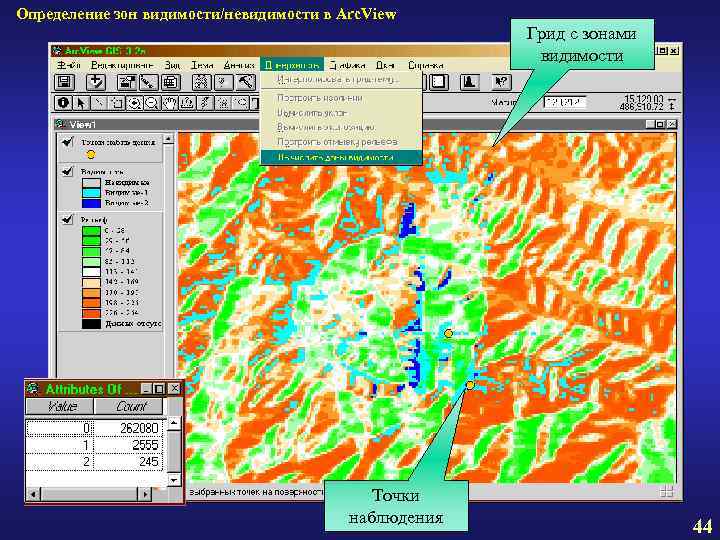 Определение зон видимости/невидимости в Arc. View Грид с зонами Определение зон видимости/невидимости в Arc. View Грид с зонами
