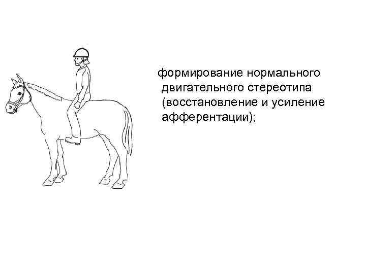 формирование нормального двигательного стереотипа (восстановление и усиление афферентации); 