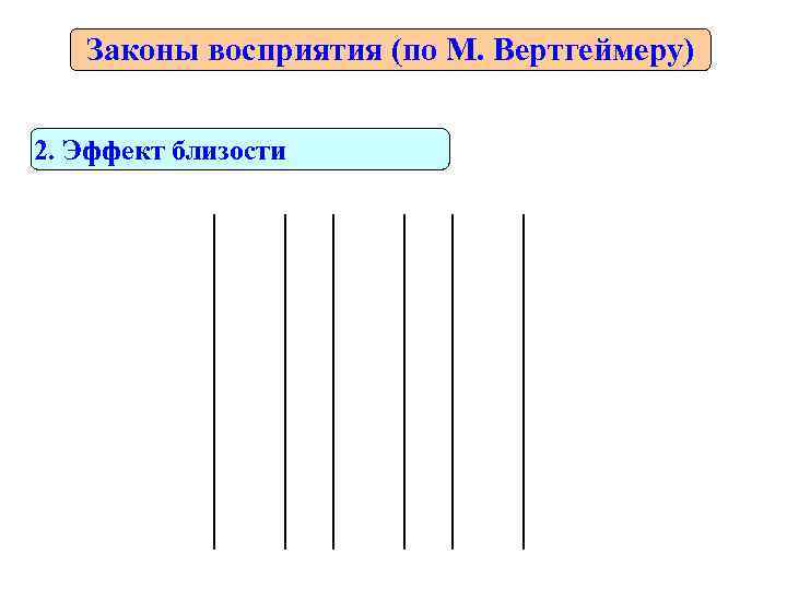   Законы восприятия (по М. Вертгеймеру)  2. Эффект близости 