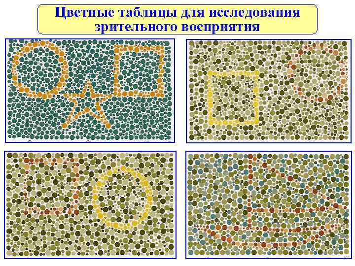 Цветные таблицы для исследования зрительного восприятия 