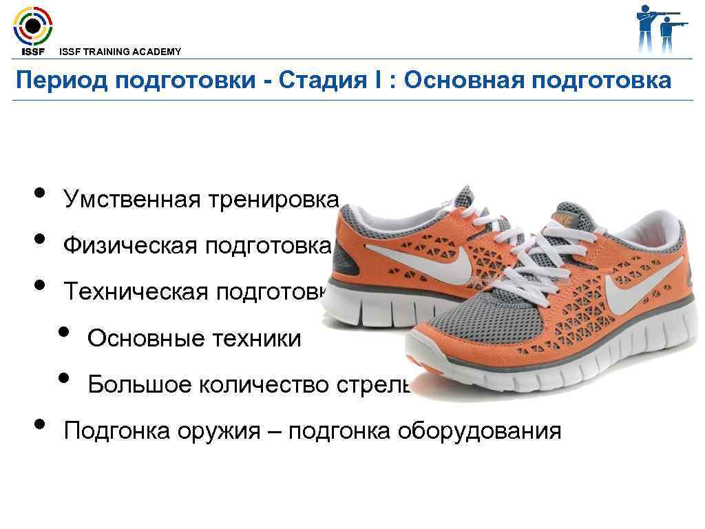  ISSF TRAINING ACADEMY  Период подготовки - Стадия I : Основная подготовка •
