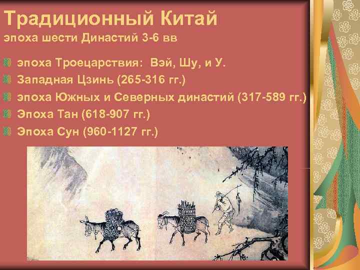 Традиционный Китай эпоха шести Династий 3 -6 вв эпоха Троецарствия: Вэй, Шу, и У.