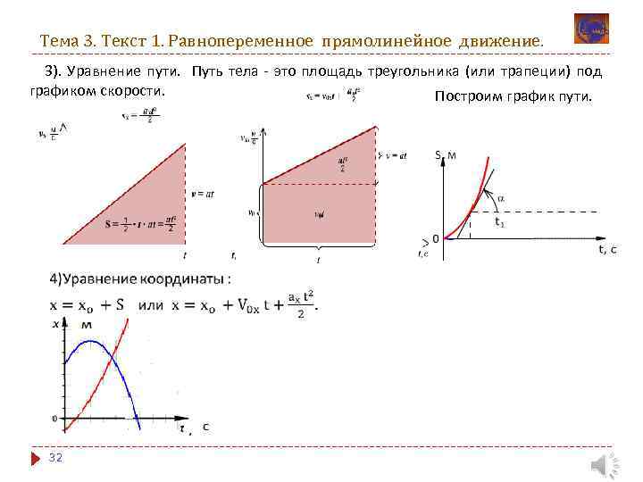 Путь тела. Равнопеременное прямолинейное движение графики. Уравнения и графики равнопеременного движения. Равнопеременное движение график. Прямолинейное равнопеременное движение график.