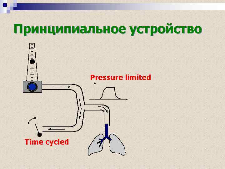 Принципиальное устройство Pressure limited Time cycled 