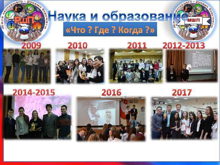 МШП «Что ? Где ? Когда ? » 2009 2014 -2015 2010 2011 2016