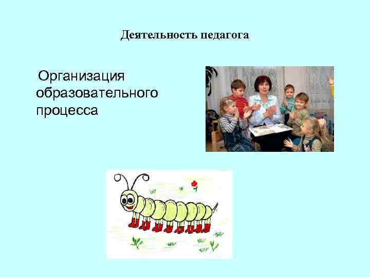 Деятельность педагога Организация образовательного процесса 