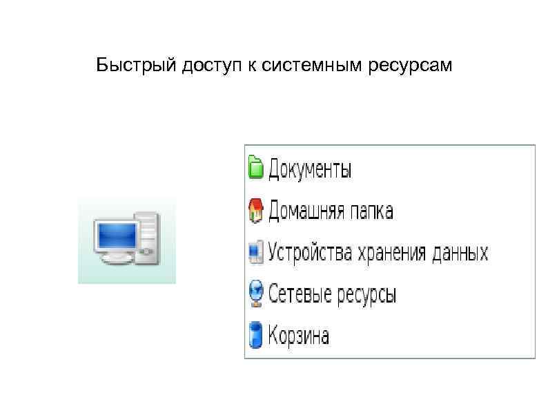 Быстрый доступ к системным ресурсам 