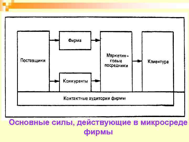 Основные силы, действующие в микросреде фирмы 