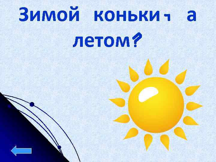 Зимой коньки, а летом? 