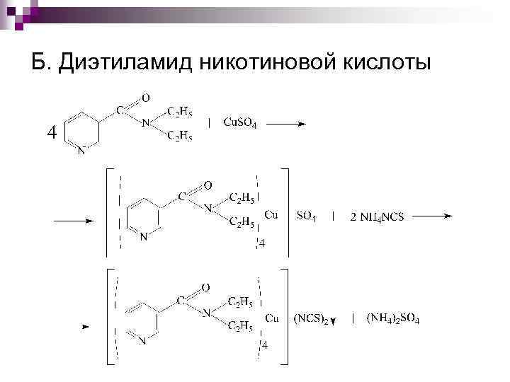 Схема прокалывания никотиновой кислоты