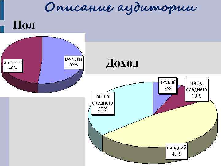 Описание аудитории Пол Доход 