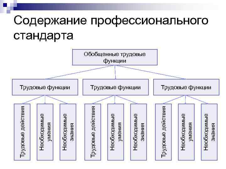 Трудовые функции Трудовые действия Необходимые знания Необходимые умения Трудовые функции Трудовые действия Содержание профессионального