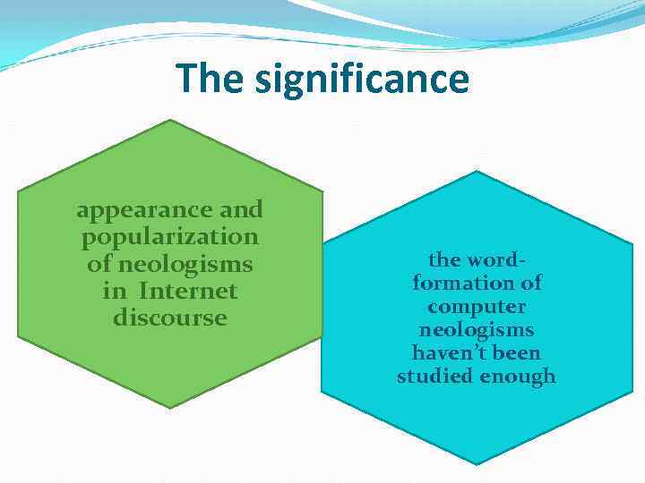  The significance appearance and popularization of neologisms the word- in Internet formation of