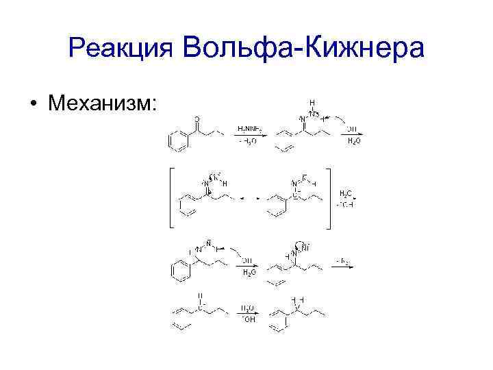 Реакция Вольфа-Кижнера • Механизм: 