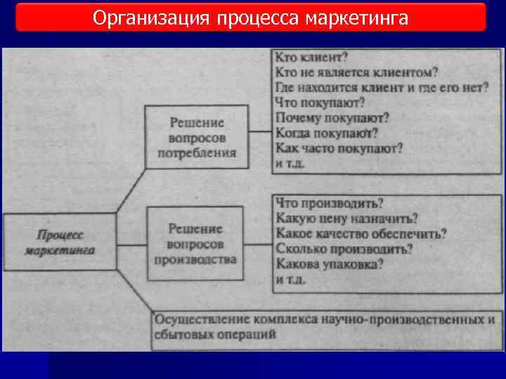 Организация процесса маркетинга 