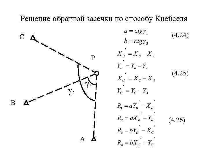 Высотная засечка. Обратная геодезическая засечка формула. Схема обратной геодезической засечки. Схема обратной угловой засечки. Обратная геодезическая засечка задача Потенота.