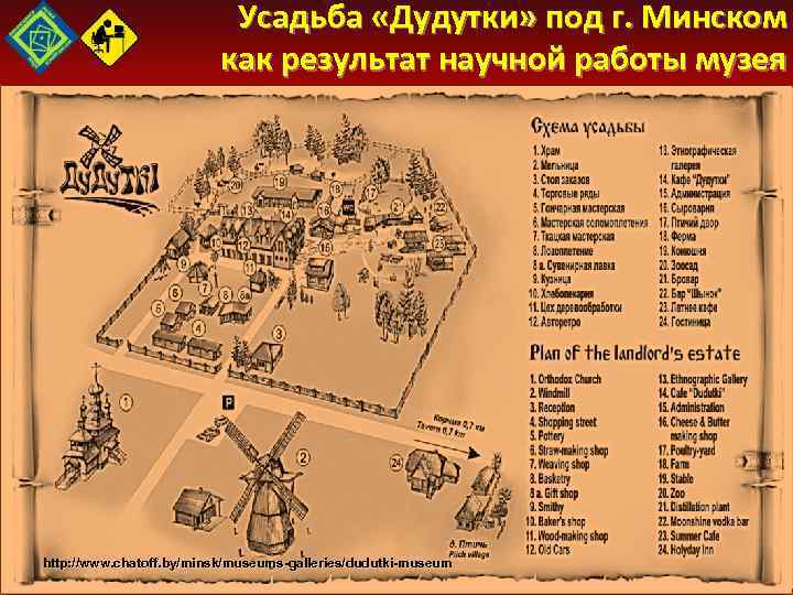 Усадьба «Дудутки» под г. Минском как результат научной работы музея http: //www. chatoff. by/minsk/museums-galleries/dudutki-museum